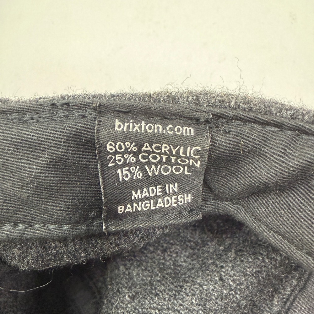 Brixton 5 Panel Camper Hat Charcoal Grey Wool Tan Corduroy Brim Leather Strap - Picture 9 of 9